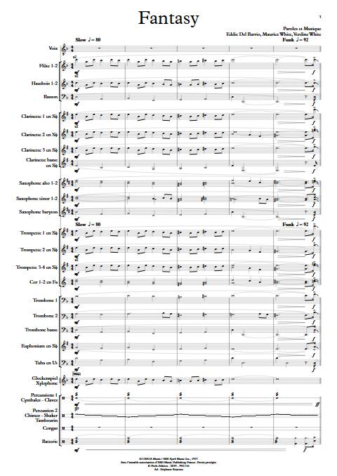 Fantasy - Chant et Orchestre d'Harmonie - EARTH WIND AND FIRE - Partition