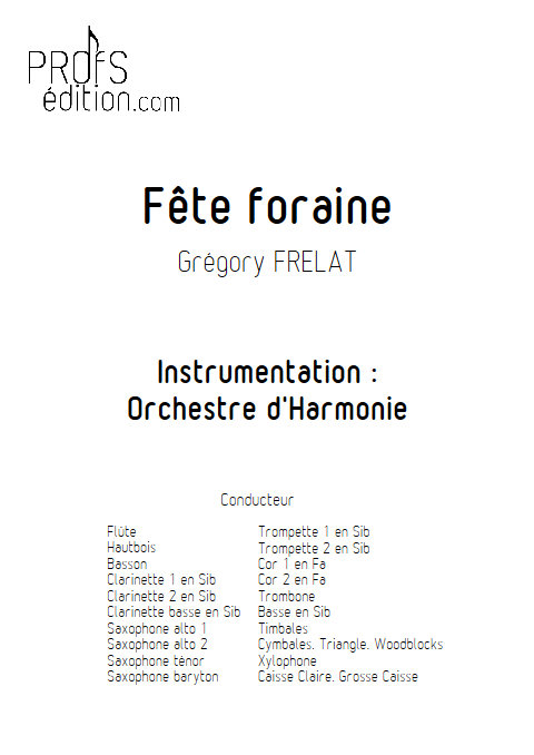 Fête Foraine - Orchestre d'Harmonie - FRELAT G. - page de garde