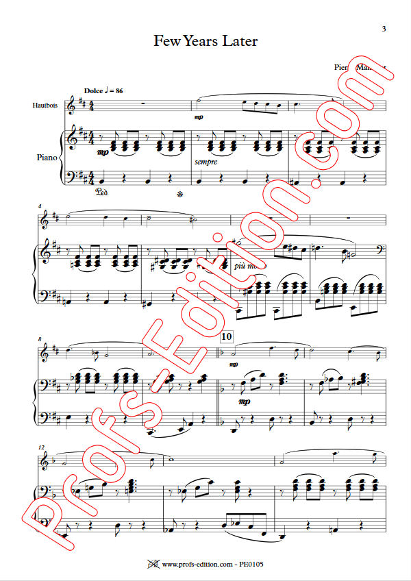 Few years Later - Duo Hautbois & Piano - MANCHOT P. - app.scorescoreTitle