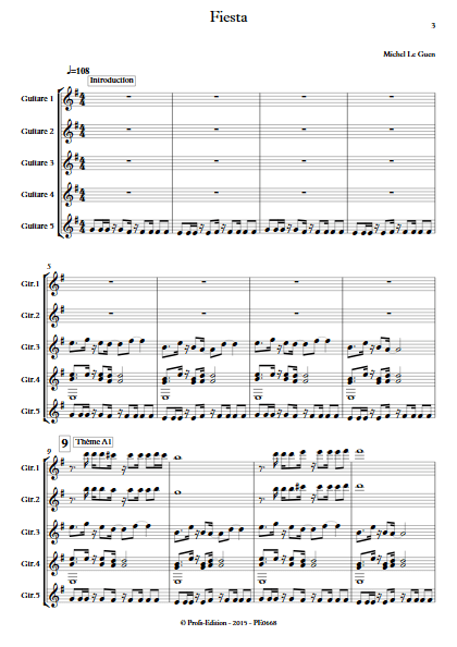 Fiesta - Ensemble de Guitares - LE GUEN M. - Partition