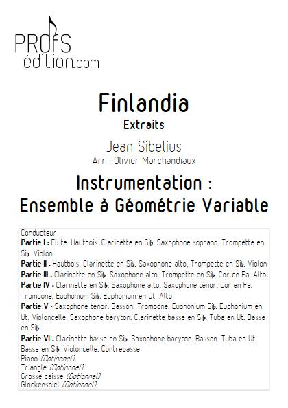 Finlandia - Ensemble Variable - SIBELIUS J. - page de garde