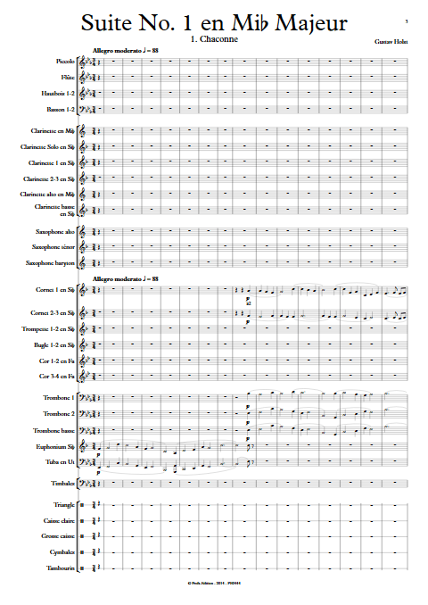 1ere Suite en Mib - Orchestre d'Harmonie - HOLST G. - app.scorescoreTitle