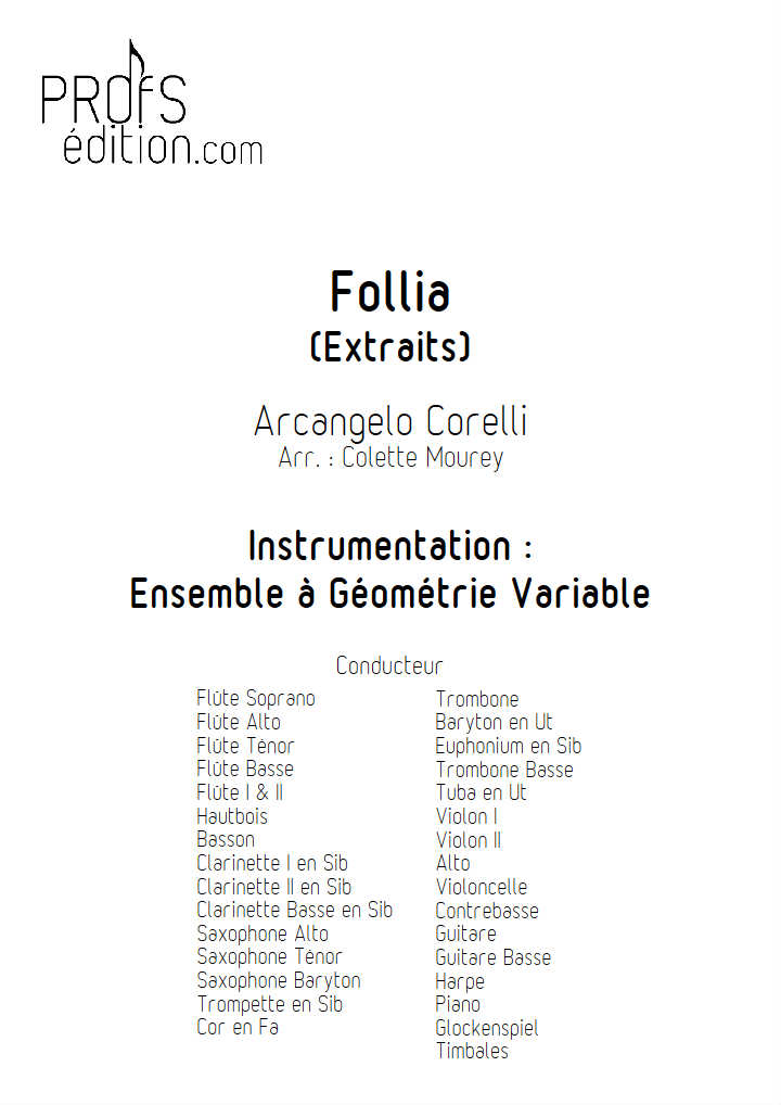 La Follia - Ensemble à Géométrie Variable - CORELLI A. - page de garde