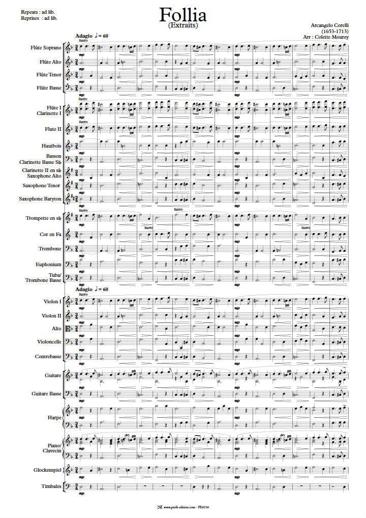 La Follia - Ensemble à Géométrie Variable - CORELLI A. - Partition