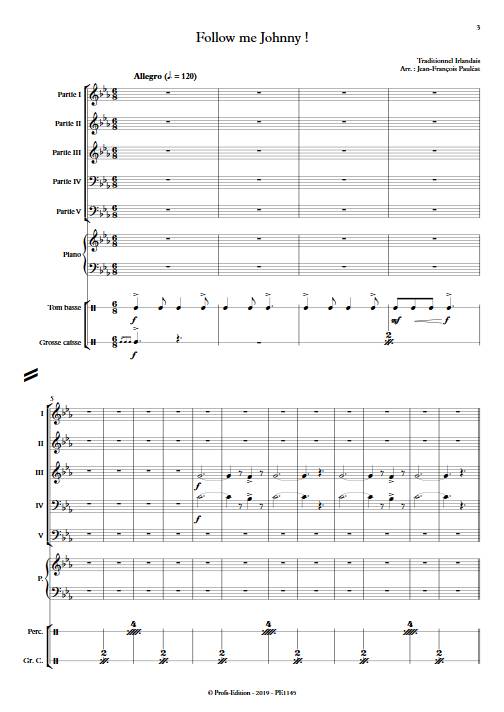 Follow me Johnny - Ensemble variable - TRADITIONNEL IRLANDAIS - app.scorescoreTitle