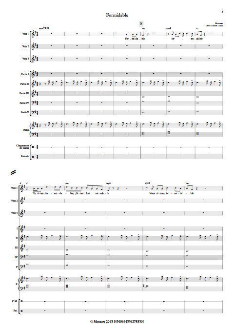 Formidable - Ensemble à Géométrie Variable - STROMAE - app.scorescoreTitle