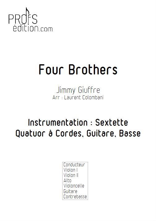 Four Brothers - Sextuor à Cordes - COLOMBANI L. - page de garde