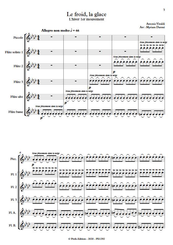 Froid et glace - Ensemble de Flûtes - VIVALDI A. - Partition