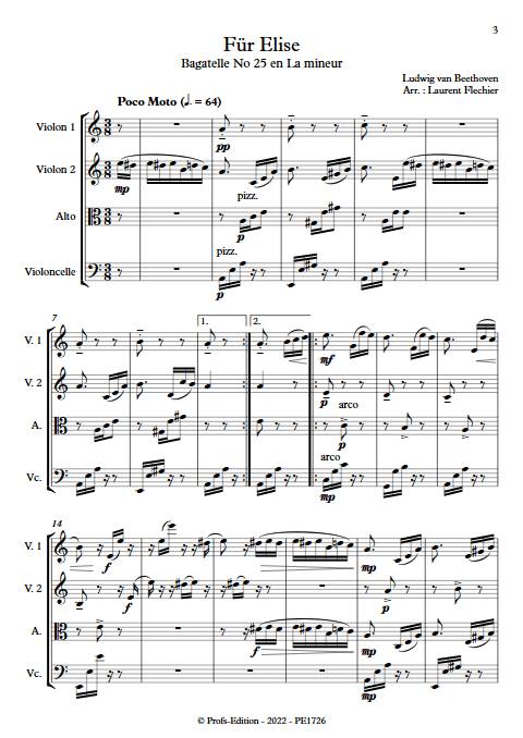 Für Elise - Quatuor à Cordes - BEETHOVEN L. V. - app.scorescoreTitle