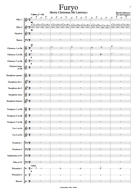 Furyo - Orchestre d'Harmonie - SAKAMOTO R. - Partition