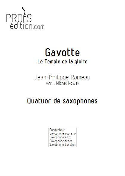 Gavotte (Le Temple de la gloire) - Quatuor de Saxophones - RAMEAU J.P. - page de garde