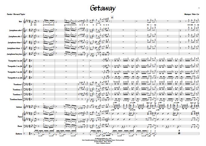 Getaway - Chant et Big Band - EARTH WIND AND FIRE - Partition