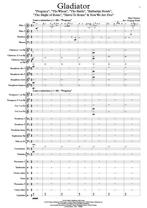 Gladiator - Orchestre d'Harmonie - ZIMMER H. - Partition