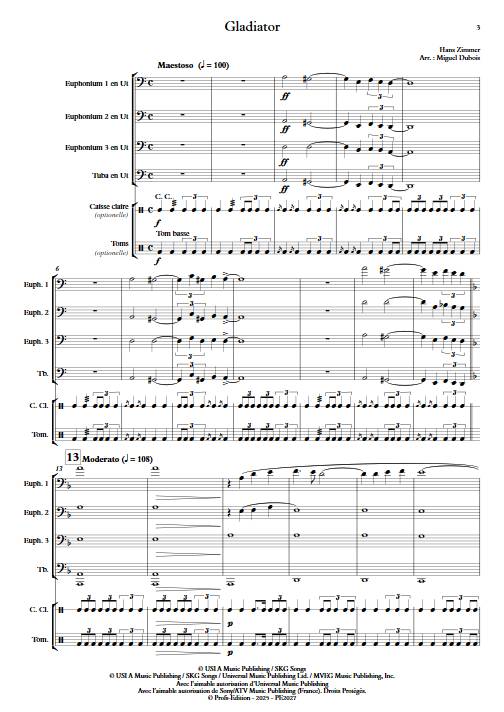 Gladiator - Ensemble de Tubas - ZIMMER H. - Partition