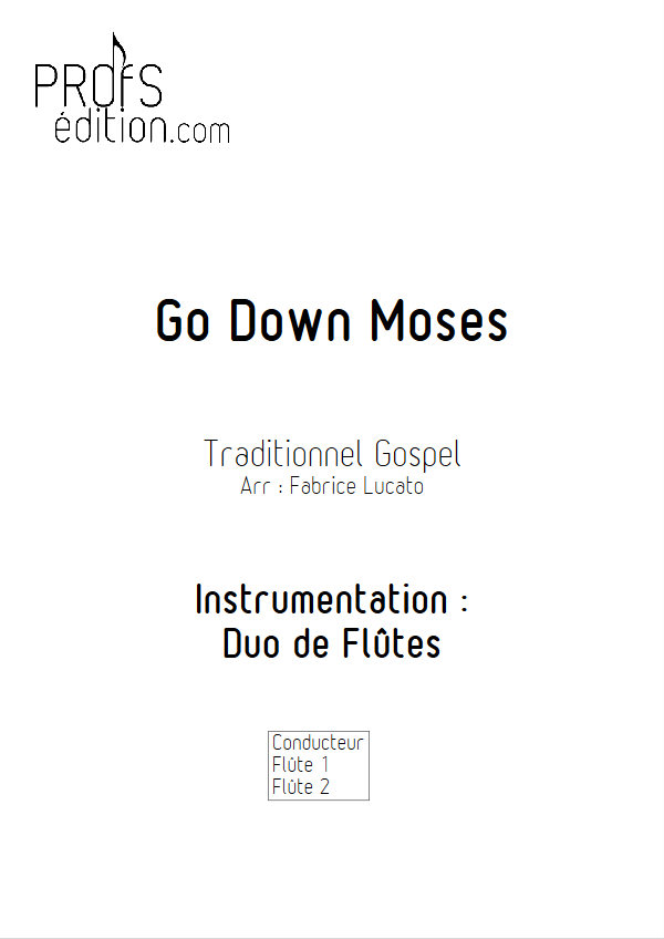 Go Down Moses - Duo de Flûtes - TRADITIONNEL GOSPEL - page de garde