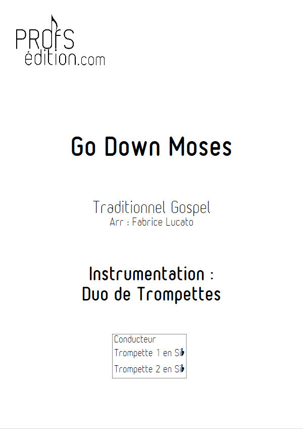 Go Down Moses - Duo de Trompettes - TRADITIONNEL GOSPEL - page de garde
