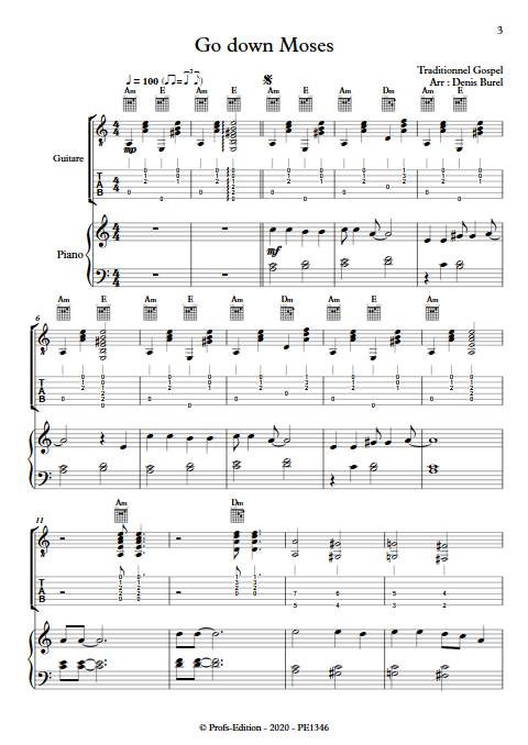 Go down Moses - Guitare & Piano - GOSPEL - app.scorescoreTitle