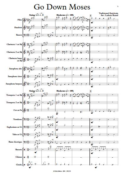 Go down moses - Orchestre d'Harmonie - TRADITIONNEL AMERICAIN - Partition