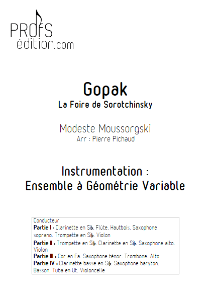 Gopak - Ensemble à Géométrie Variable - page de garde