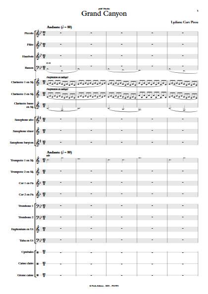 Grand Canyon - Orchestre d'Harmonie - CURT PITOU L. - Partition