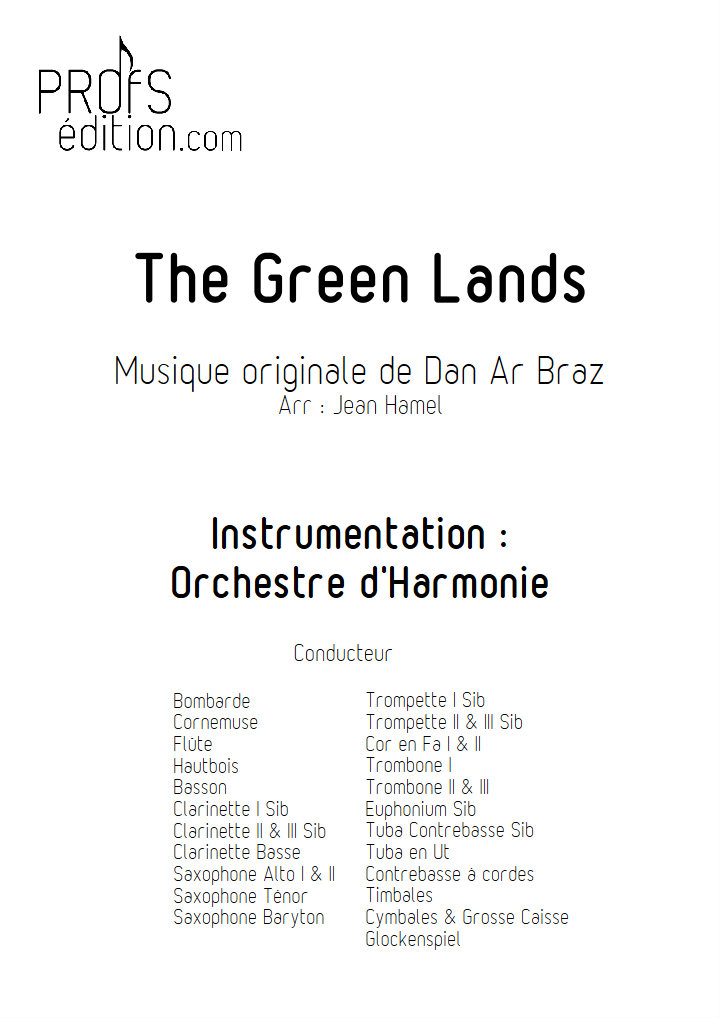 The Green Lands - Orchestre d'Harmonie - DAN AR BRAZ - page de garde