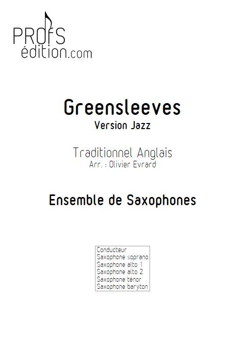 Greenleeves - Version Jazz - Ensemble de Saxophones - TRADITIONNEL ANGLAIS - page de garde