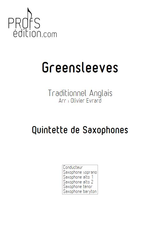 Greenleeves - Quintette de Saxophones - TRADITIONNEL ANGLAIS - page de garde