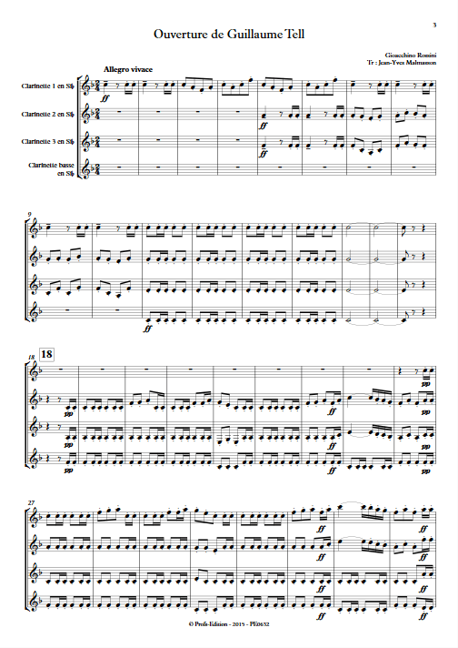 Guillaume Tell - Ensemble de Clarinettes - ROSSINI G. - app.scorescoreTitle