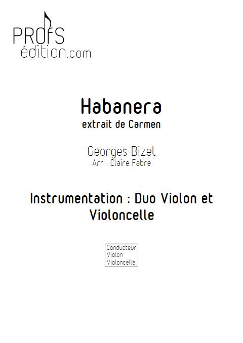 Habanera - Duo Violon Violoncelle - BIZET G. - page de garde