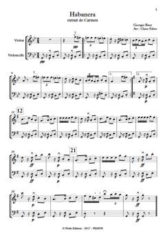 Habanera - Duo Violon Violoncelle - BIZET G. - Partition