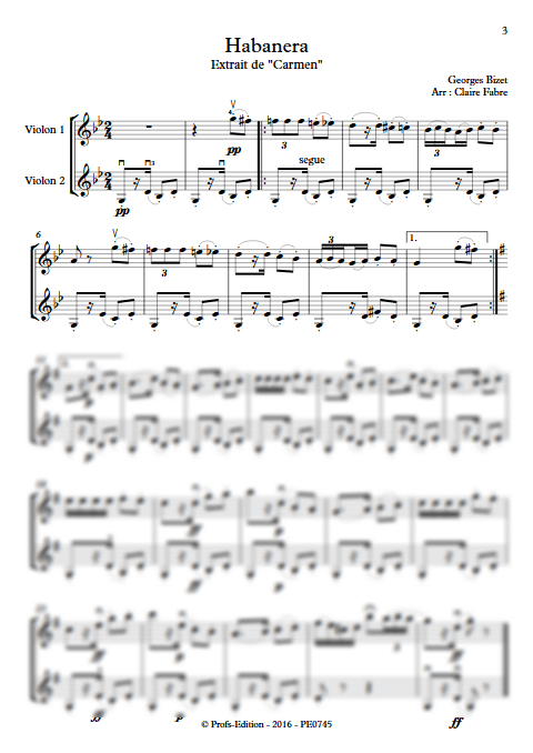 Habanera - Duo Violons - BIZET G. - app.scorescoreTitle
