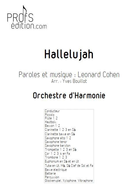 Hallelujah - Orchestre d'harmonie - COHEN L. - page de garde
