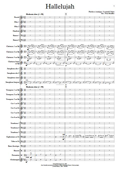 Hallelujah - Orchestre d'harmonie - COHEN L. - Partition