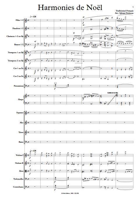 Harmonies de Noël - Chœur mixte & Orchestre symphonique - TRADITIONNEL FRANCAIS - Partition