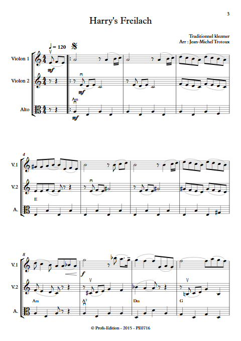 Harry's Freilach - Trio à Cordes - TRAD. KLEZMER - app.scorescoreTitle