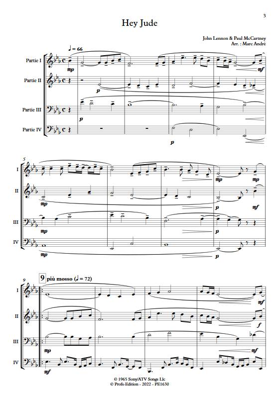 Hey Jude - Ensemble Variable - MCCARTNEY P. - Partition