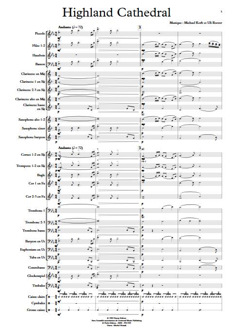 Highland Cathedral - Orchestre d'Harmonie - ROEVER U. - Partition