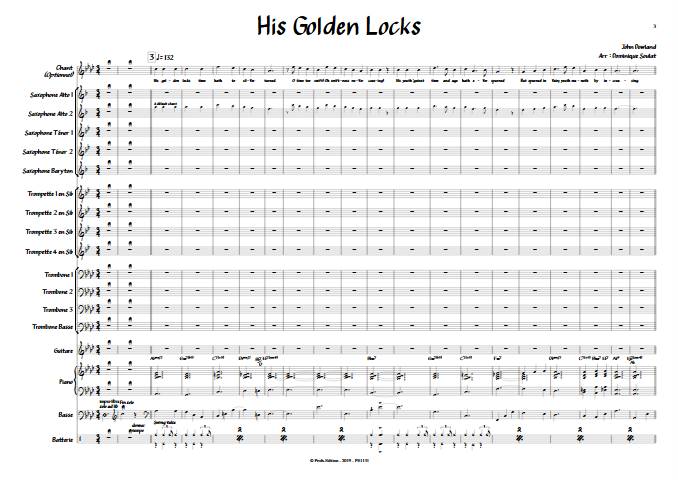 His Golden locks - Big Band - SOULAT D. - Partition