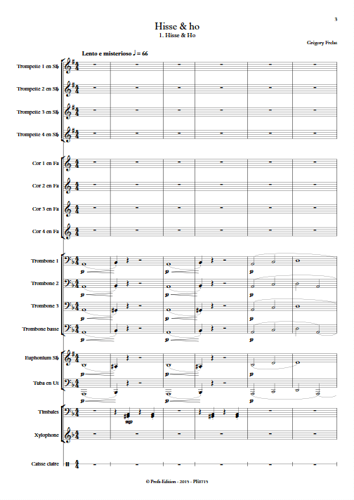 Hisse & Ho - Ensemble de Cuivres - FRELAT G. - Partition