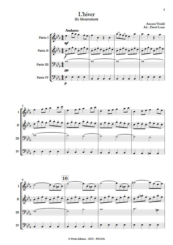 Hiver (les 4 saisons) - Ensemble Variable - VIVALDI A. - Partition