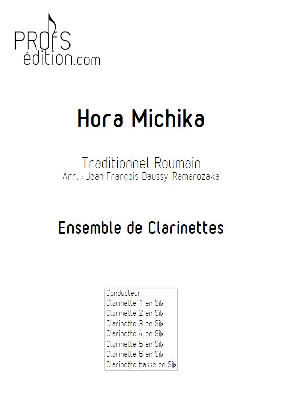 Hora Michika - Ensemble de Clarinettes - TRADITIONNEL ROUMAIN - page de garde