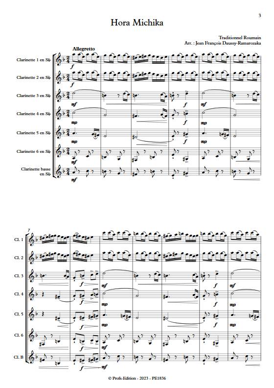 Hora Michika - Ensemble de Clarinettes - TRADITIONNEL ROUMAIN - app.scorescoreTitle