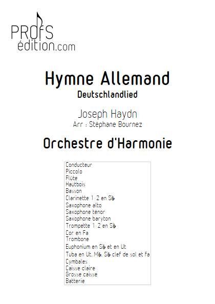 Hymne Allemand - Orchestre d'Harmonie - HAYDN J. - page de garde