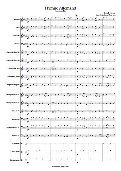 Hymne Allemand - Orchestre d'Harmonie - HAYDN J. - app.scorescoreTitle
