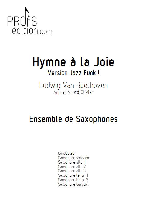 Hymne à la joie jazz funk - Ensemble de Saxophones - BEETHOVEN L. V. - page de garde