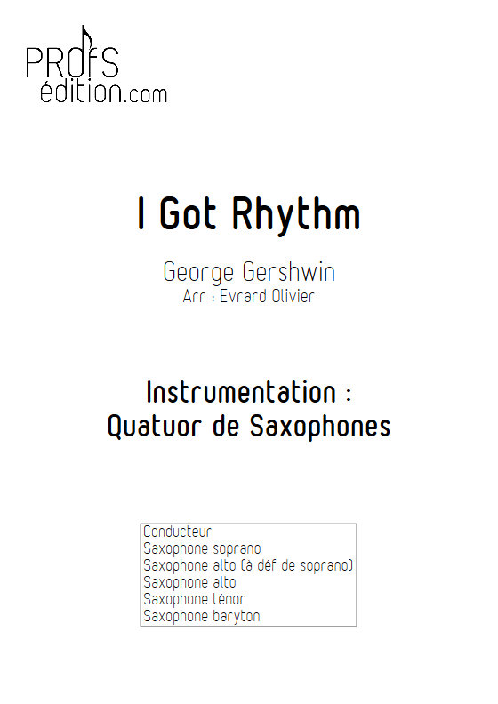 I got Rythm - Quatuor de Saxophones - GERSHWIN G. - page de garde