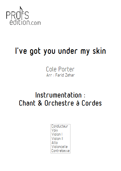 I've got you under my skin - Voix et Orchestre à Cordes - ZEHAR F. - page de garde