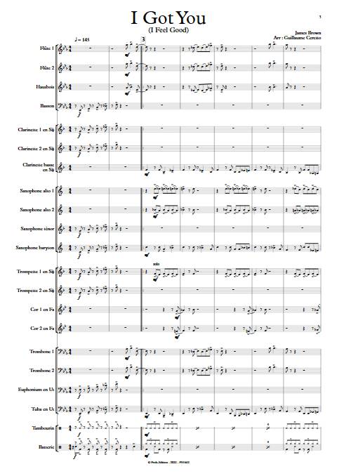 I Feel Good - Orchestre d'Harmonie - BROWN James - Partition
