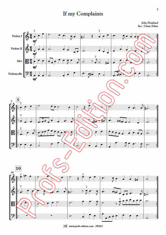 If My Complaints - Quatuor à Cordes - DOWLAND J. - app.scorescoreTitle