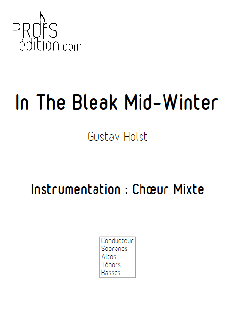 In The Bleak Mid-Winter - Chœur Mixte - HOLST G. - page de garde